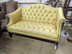 A George III style settee, length 142cm, depth 72cm, height 86cm