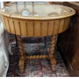 A Victorian birds eye maple bijouterie table, width 70cm, depth 57cm, height 76cm