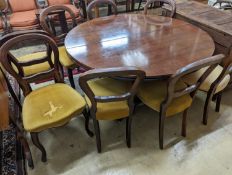 A set of eight 19th century South African mahogany dining chairs and a mahogany extending dining