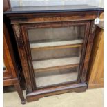 A late Victorian gilt metal mounted walnut pier cabinet, width 83cm, depth 34cm, height 108cm