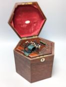 A 19th century rosewood 48 button cased concertina, by Butler, Haymarket, London, rosewood box,