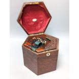 A 19th century rosewood 48 button cased concertina, by Butler, Haymarket, London, rosewood box,