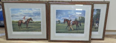 Richard Stone Reeves (1919-2005), set of four limited edition prints, Portraits of racehorses: Neji,