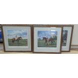 Richard Stone Reeves (1919-2005), set of four limited edition prints, Portraits of racehorses: Neji,