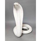 An Italian porcelain Cobra attributed to Tommaso Barbi, circa 1970's. 35cm