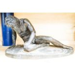 After the Antique, A late 19th/early 20th century bronze group ‘The Dying Gaul’ 55cm