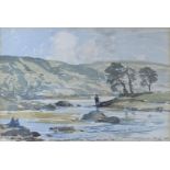 Samuel John Lamorna Birch (1869-1955), watercolour, George ... Fishing ... Happy Birthday, signed