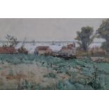 James Frederick Darley (1847-1932), watercolour, The Medway Estuary, 17 x 26cm