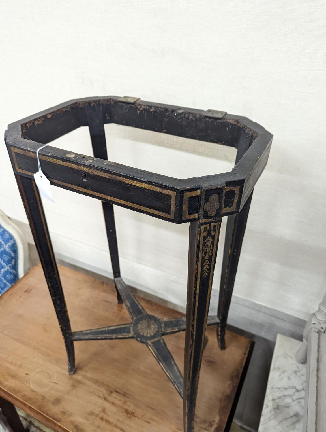 A painted two-tier table together with two other small painted tables, largest width 45cm, depth - Image 3 of 8