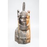 A Nigerian carved hardwood figure of KIng OBA 39cm
