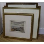 A group of five assorted watercolours; John Steeple, Beach scene; D. Addey, Harbour Master's Office;