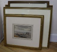 A group of five assorted watercolours; John Steeple, Beach scene; D. Addey, Harbour Master's Office;