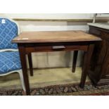 A rectangular mahogany side table with frieze drawer, width 89cm, depth 47cm, height 77cm