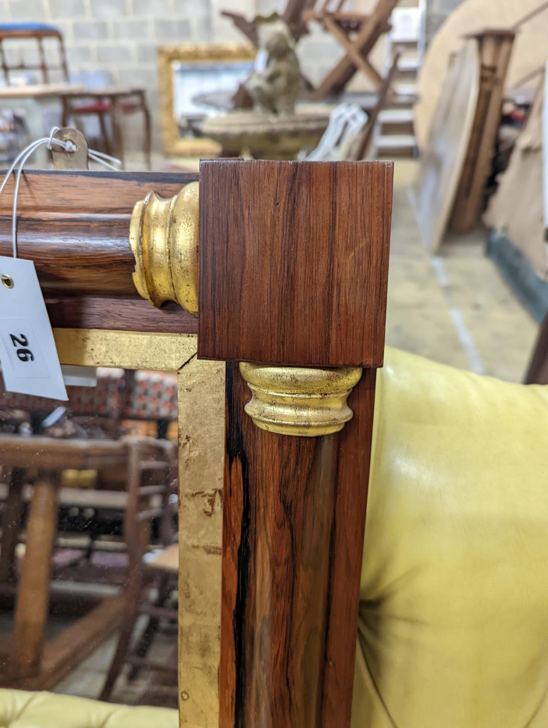 A Victorian rosewood parcel gilt overmantel mirror, width 91cm, height 59cm - Image 2 of 5