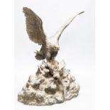 Christophe Fratin (French, 1801-1864) bronze group, eagle and prey, E de Labroue Gautier foundry