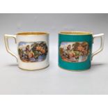 Two Victorian F &R Pratt ware mugs 11cm