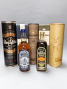 Seven assorted bottles of whisky including Yates Brothers, Bushwalls, IPA single malt, Blair Athol