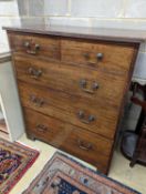 A George III mahogany chest of drawers, width 91cm, depth 52cm, height 107cm