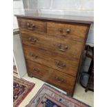 A George III mahogany chest of drawers, width 91cm, depth 52cm, height 107cm