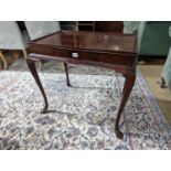 A George III and later rectangular mahogany silver table, width 73cm, depth 50cm, height 64cm