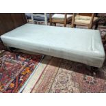 A large Victorian rectangular upholstered stool, length 154cm, depth 72cm, height 36cm