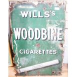 Three enamel advertising signs, one in poor condition, tallest 92cm