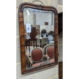 An 18th century walnut wall mirror, width 37cm, height 58cm