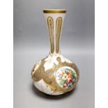 A 19th century Bohemian enamelled overlaid glass vase, 22cm