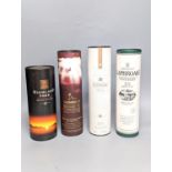 Four assorted single malt whiskies including Laphroaig 10 year old, Ardmore, Clynelish 14 year old