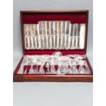 Garrard mahogany cased canteen silver plated cutlery