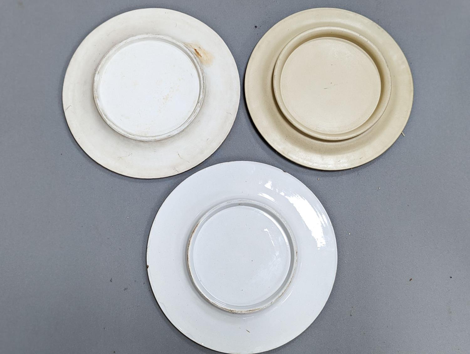 Three Victorian ceramic bread serving platters, 36cm - Image 5 of 5