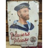 A large enamel advertising sign, 'Player's Please', length 97cm, height 148cm