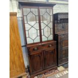 A George III mahogany secretaire bookcase, length 101cm, depth 50cm, height 203cm