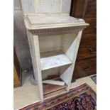 A faux marble topped painted two-tier cabinet, width 43cm, depth 32cm, height 88cm