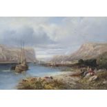 Attributed to James Pattison Cockburn, oil on canvas, lake scene 28.5x41cmWith gallery receipts