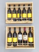 10 bottles of wine - 8 Wolf Blass yellow label Cabernet Sauvignon 2010, and two other bottles