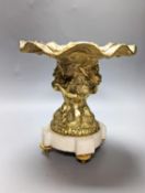 A 19th century ormolu and alabaster ‘mermaid’ centrepiece 21cm