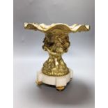 A 19th century ormolu and alabaster ‘mermaid’ centrepiece 21cm