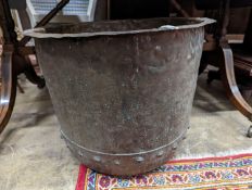 A Victorian circular copper copper, diameter 51cm, height 38cm