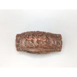 An early 19th century coquilla nut snuff box, 7.5cm