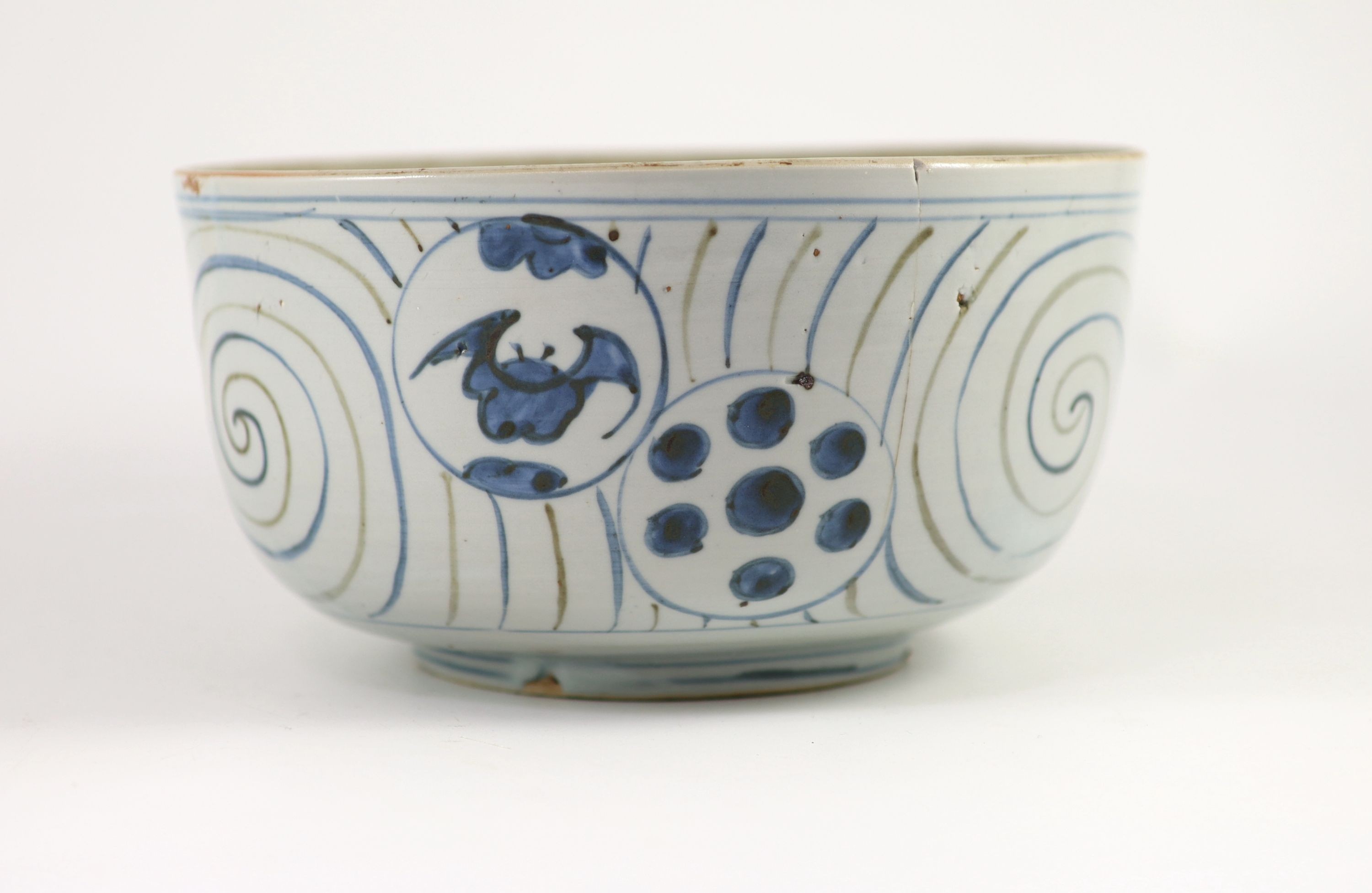 An unusual underglaze blue and iron brown bowl, probably Korean, Joseon dynasty, 18th/19th century, - Image 3 of 6
