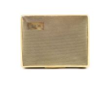 A late 1920's George V engine turned 9ct gold rectangular cigarette box, by Saunders & Shepherd,with