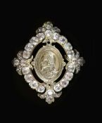 A Victorian paste and silver brooch inset with a portrait of Charles Ipurchased in 1969 from an