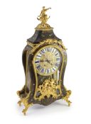 A Louis XV style ormolu mounted boullework mantel clock,surmounted with a figure of Diana, the