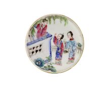 A Chinese famille rose drum-shaped box and cover, Jiaqing six character mark and period (1796-