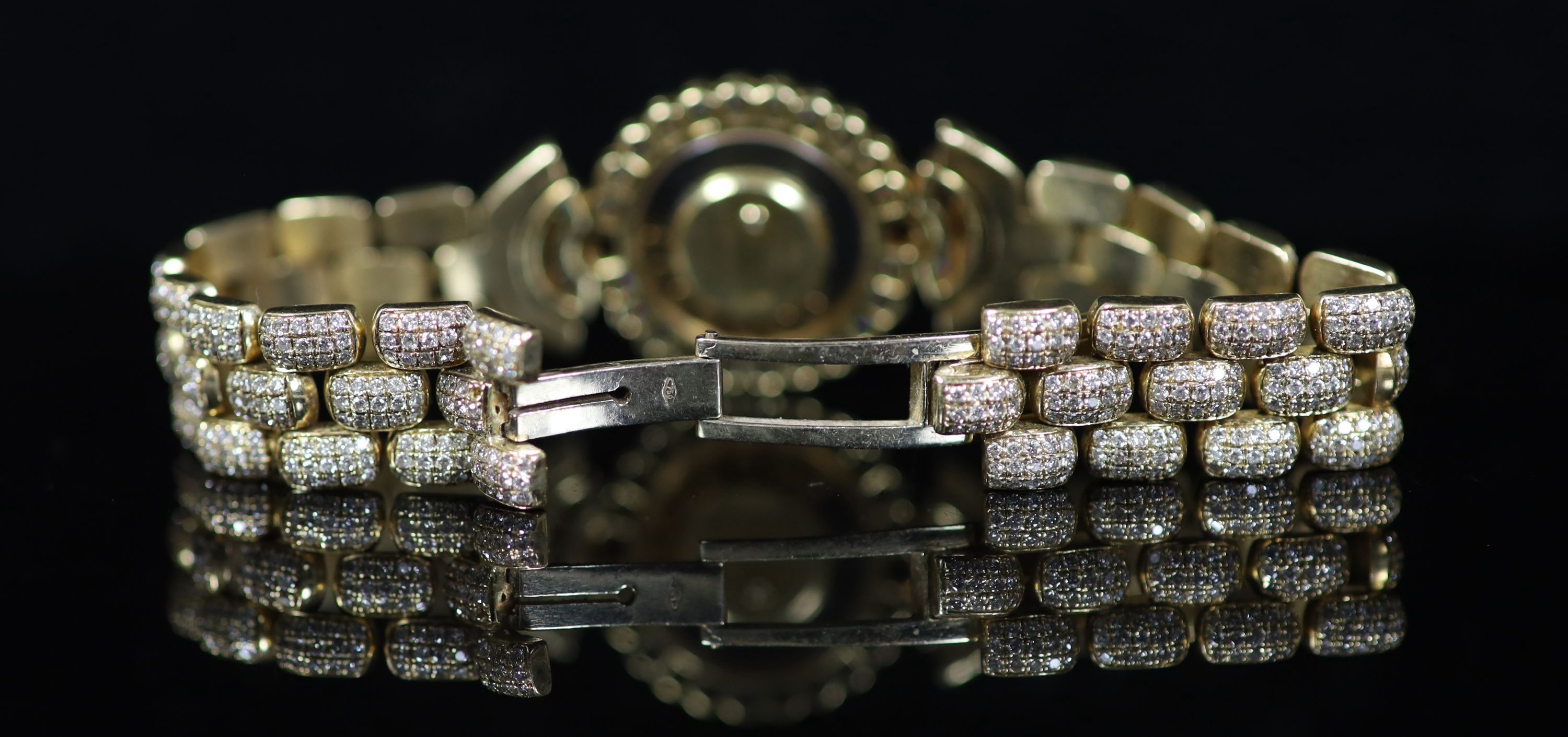 A lady's Chopard 'Happy Diamonds' 18ct gold, ruby and diamond encrusted dress wrist watch,set with - Image 3 of 3