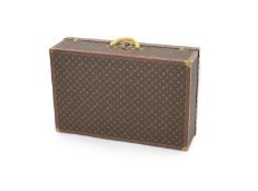 A modern Louis Vuitton Alzer 80 suitcase trunk,labelled LOUIS VUITTON PARIS serial number 1092***,