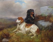 Colin Graeme (1850-1910) Setters in a Highland landscapeoil on canvassigned