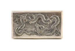 A late 19th/early 20th century Chinese silver mounted cigarette box by Tack Hing,of rectangular form