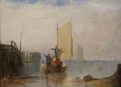 Alfred George Stannard (1828-1885) Yarmouth Jettyoil on board18 x 24cm